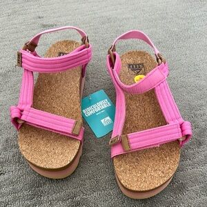 Reef Vibrant Pink Cork Sandals
